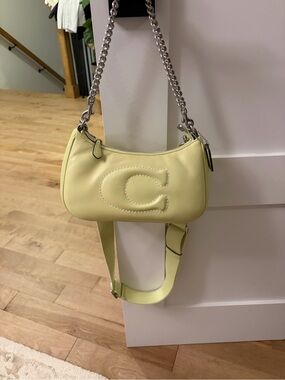 Coach Leather Shoulder Bag with Chain Strap